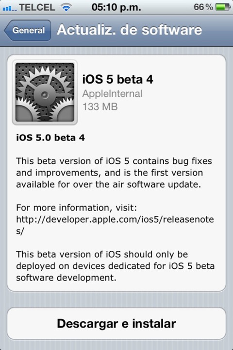 IOS5 beta4