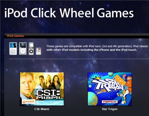 Ipod click wheel games