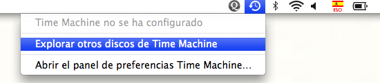 Modo alternativo de acceder a Time Machine