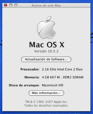 Descripcoón de la memoria del Mac