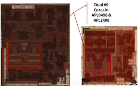 Las diferencia de tamaño entre el antiguo y nuevo procesador A5