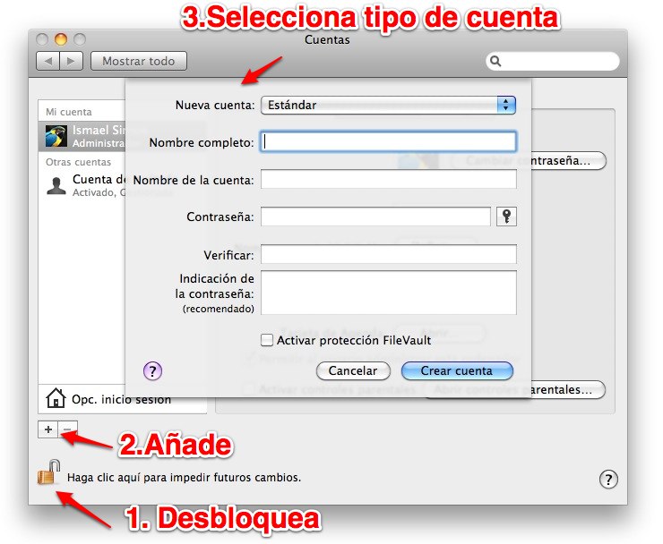Cuentas de usuario en Mac OS X