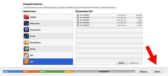 Traspasa los videos a tu iDevice