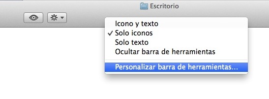 Personaliza la barra de herramientas del Finder