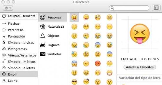 Acceder a los emoticones con un atajo de teclado